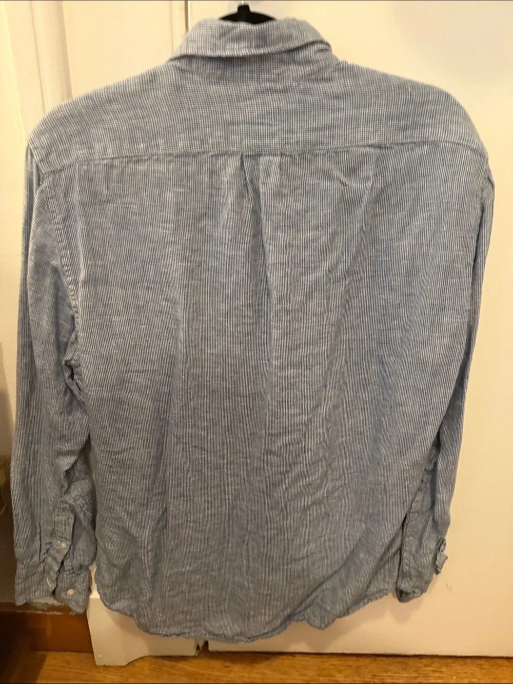 J. Crew Men’s Irish Linen Blue & White Button-Down Shirt